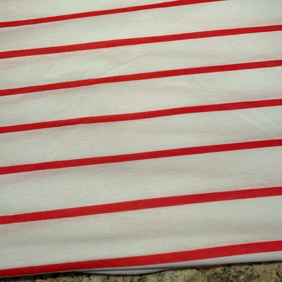 Red and White Striped Jersey Fabric - Picture 3 of 7